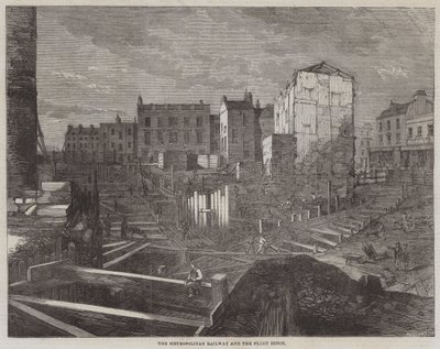 Die Metropolitan Railway und der Fleet Ditch von English School