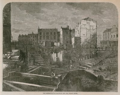 Die Metropolitan Railway und der Fleet Ditch von English School