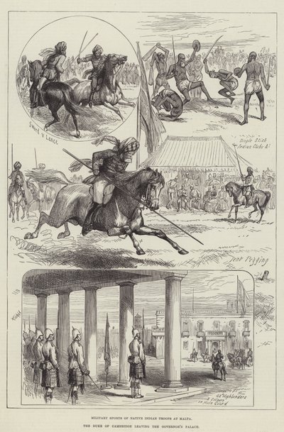 Das Militär in Malta (Gravur) von English School