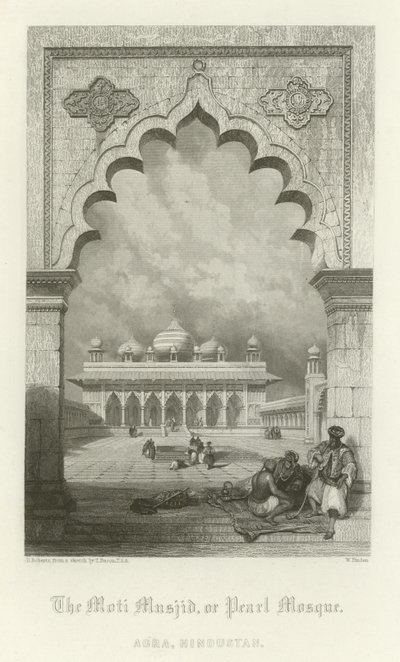 Die Moti Masjid oder Perlenmoschee, Agra, Indien von English School