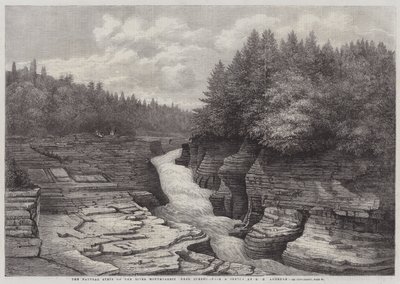 Die natürlichen Stufen am Fluss Montmorency, in der Nähe von Quebec (Stich) von English School