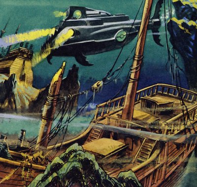 Die Nautilus passierte die Wracks von zwei französischen Galeonen von English School