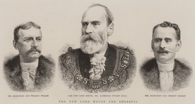 Der neue Lord Mayor und die Sheriffs (Gravur) von English School