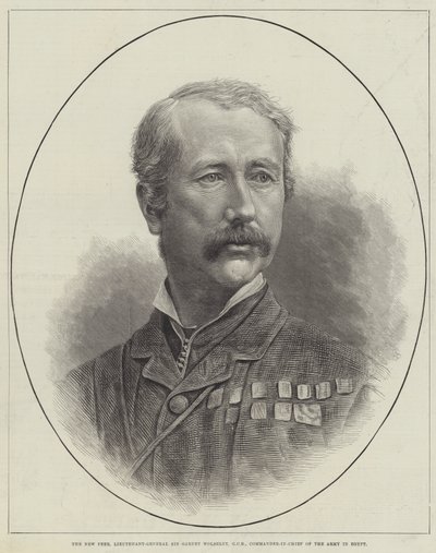 Der neue Peer, Generalleutnant Sir Garnet Wolseley, GCB, Oberbefehlshaber der Armee in Ägypten (Stich) von English School