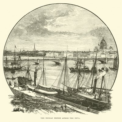 Die Nikolai-Brücke über die Newa von English School