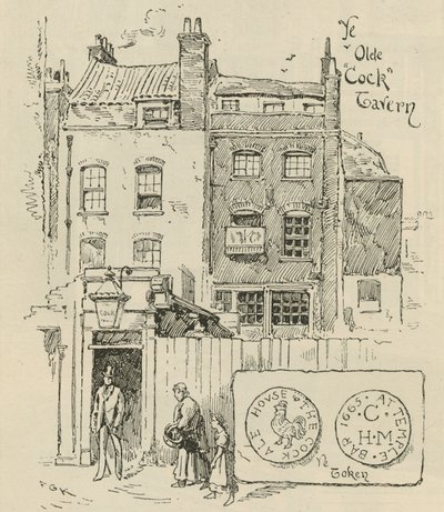 Die Alte Cock Taverne, London von English School