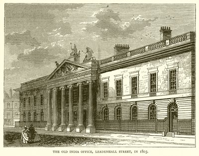 Das alte Indienbüro in der Leadenhall Street im Jahr 1803 von English School