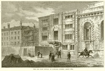 Das alte Postamt in der Lombard Street um 1800 von English School
