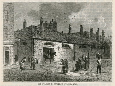 Die alten Ställe in der Swallow Street, London von English School