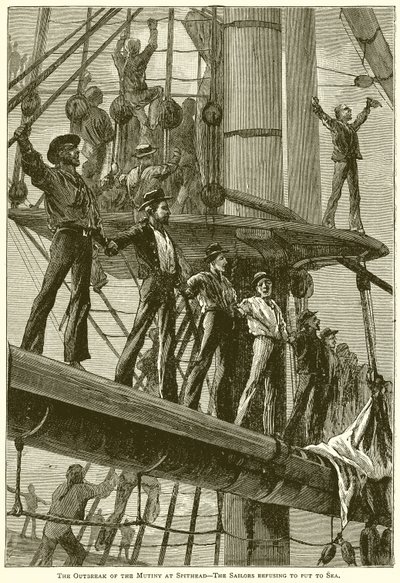 Der Ausbruch der Meuterei in Spithead - Die Matrosen verweigern die Ausfahrt von English School