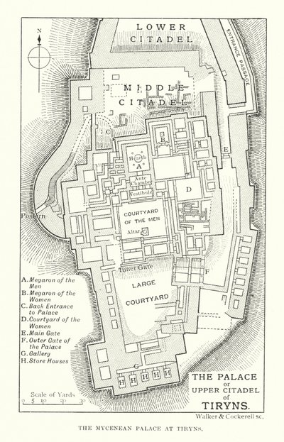 Der Palast oder die obere Zitadelle von Tiryns von English School