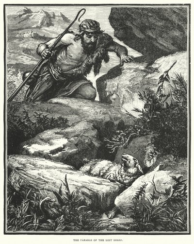 Das Gleichnis vom verlorenen Schaf (Stich) von English School