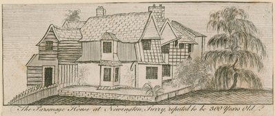 Das Pfarrhaus in Newington, Surrey, angeblich 300 Jahre alt von English School