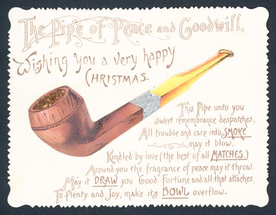 Die Pfeife des Friedens und des Wohlwollens, Weihnachtskarte von English School