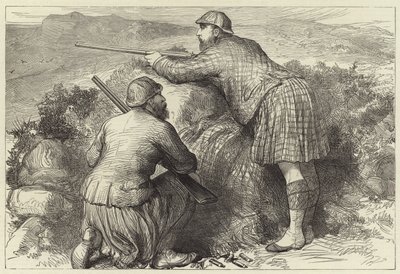 Der Prinz von Wales bei der Moorhuhnjagd in den Highlands von English School