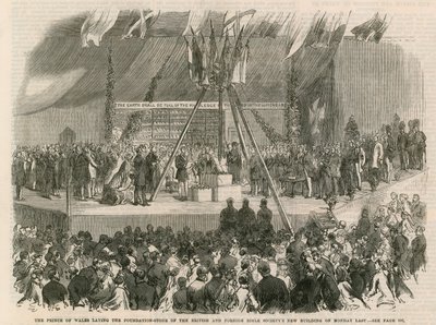 Der Prinz von Wales legt den Grundstein für die neuen Gebäude der Britischen und Ausländischen Bibelgesellschaft von English School