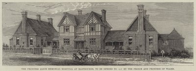Das Princess Alice Memorial Hospital in Eastbourne, heute eröffnet vom Prinzen und der Prinzessin von Wales (Gravur) von English School