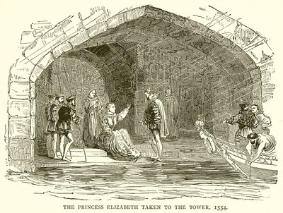 Die Prinzessin Elisabeth wird in den Tower gebracht, 1554 von English School