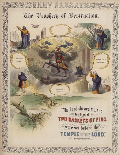 Die Prophezeiung der Zerstörung (farbige Gravur) von English School