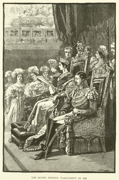 Die Königin eröffnet das Parlament im Jahr 1846 von English School