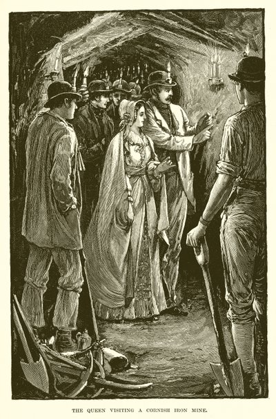 Die Königin besucht eine Eisenmine in Cornwall von English School