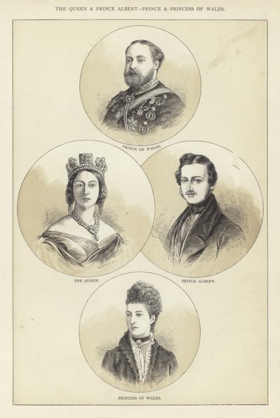 Die Königin und Prinz Albert, Prinz und Prinzessin von Wales von English School