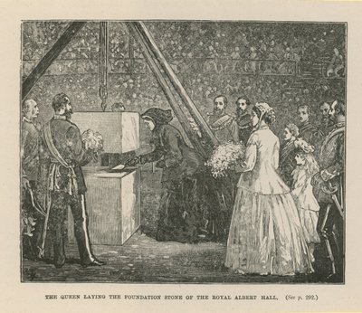 Die Königin legt den Grundstein der Royal Albert Hall von English School