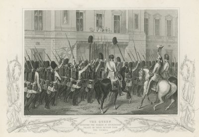 Die Königin empfängt die Wachen im Buckingham-Palast von English School