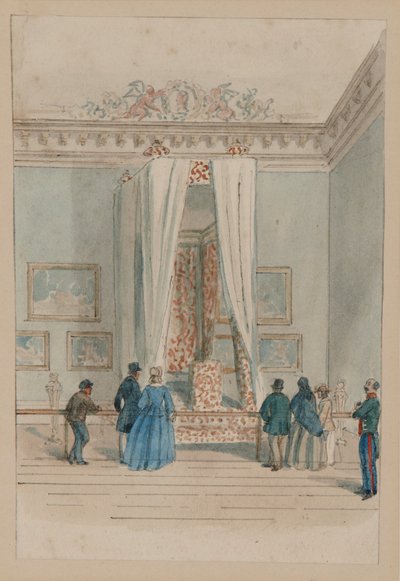 Das Schlafzimmer der Königin mit dem Staatsbett von Königin Anne, ca. 1860-70 von English School