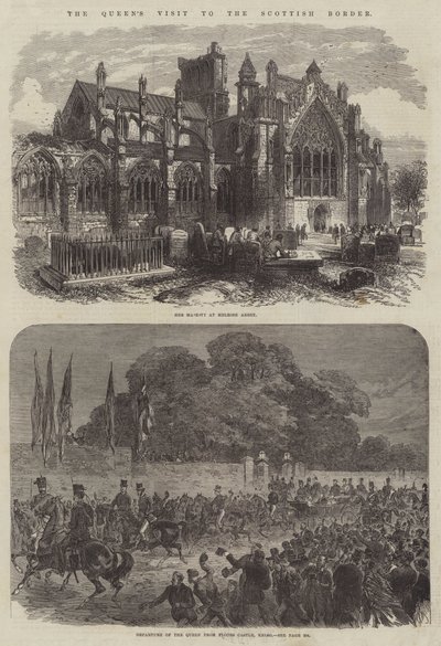 Der Besuch der Königin an der schottischen Grenze (Gravur) von English School