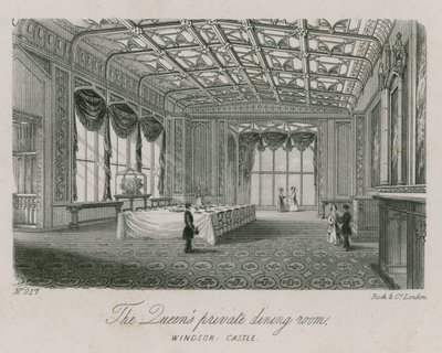 Das private Speisezimmer der Königin im Windsor Castle von English School