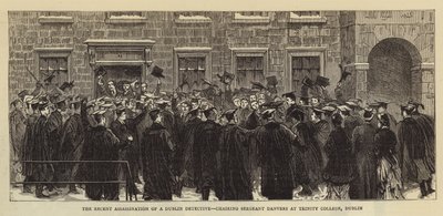 Die jüngste Ermordung eines Dubliner Detektivs, Sergeant Danvers wird am Trinity College, Dublin, gefeiert von English School