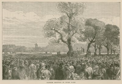 Die Reformdemonstration im Hyde Park, 6. Mai 1867 von English School