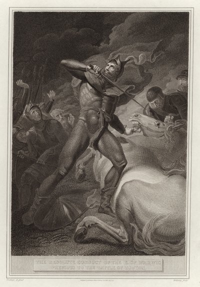 Der entschlossene Auftritt des Earl of Warwick vor der Schlacht von Touton von English School