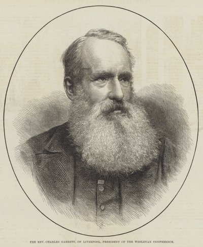 Der Reverend Charles Garrett aus Liverpool, Präsident der Wesleyanischen Konferenz (Stich) von English School