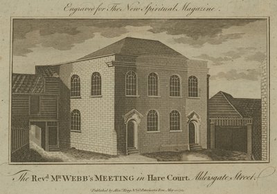 Das Treffen des Reverend Mr. Webb in Hare Court, Aldersgate Street von English School