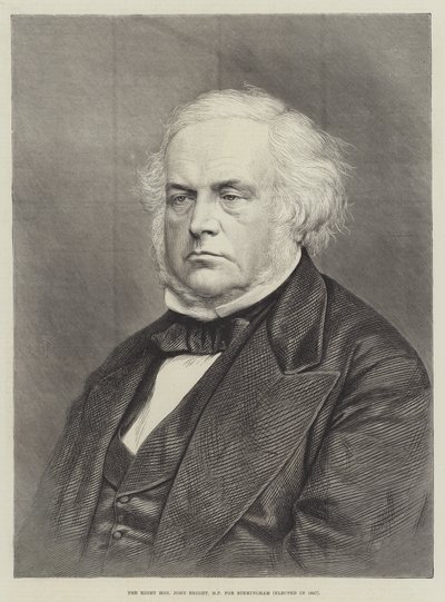 Der ehrenwerte John Bright, MP für Birmingham, gewählt 1857 (Gravur) von English School