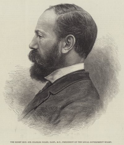 Der ehrenwerte Sir Charles Dilke, Baronet, MP, Präsident des Gemeindeverwaltungsamtes von English School