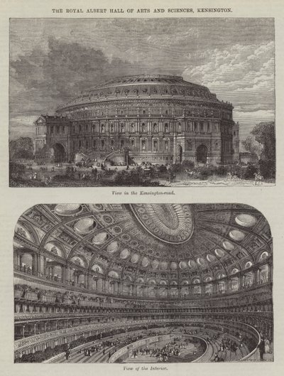 Die Royal Albert Hall of Arts and Sciences, Kensington (Gravur) von English School