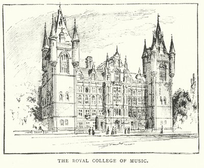Das Royal College of Music (Gravur) von English School