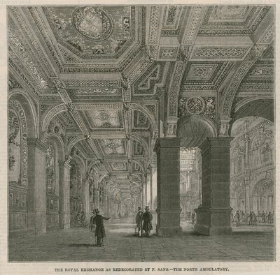 Die Royal Exchange, wie von F. Sang neu gestaltet - die nördliche Wandelhalle von English School
