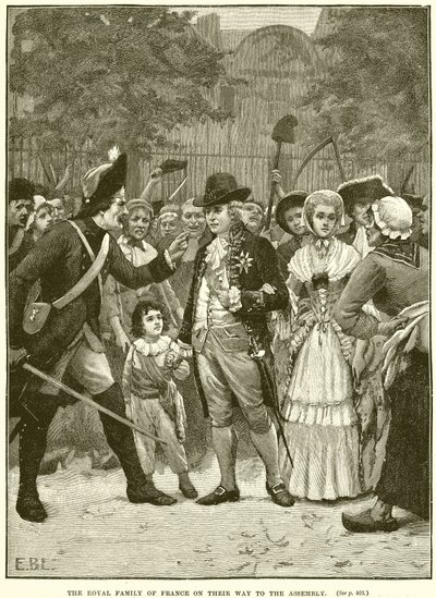 Die königliche Familie von Frankreich auf dem Weg zur Versammlung von English School