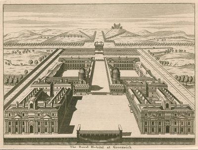 Das Königliche Hospital in Greenwich, London von English School