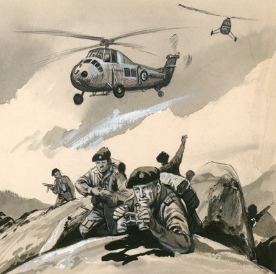 Die Royal Marine Commandos in einem Krisengebiet in den 1960er Jahren von English School