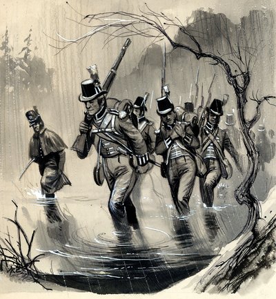 Die Royal Marines kämpfen gegen die Amerikaner in den Großen Seen im Krieg mit den Vereinigten Staaten von English School