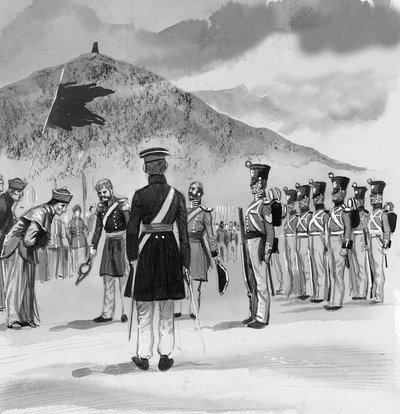 Die Royal Marines besetzen die neu erworbene Insel Hongkong von English School