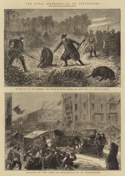 Die königliche Hochzeit in St. Petersburg (Stich) von English School