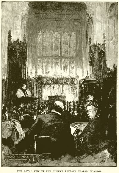 Die königliche Loge in der privaten Kapelle der Königin, Windsor von English School