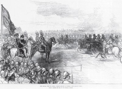 Der königliche Besuch in Indien: Große Parade in Delhi, der Galopp von English School
