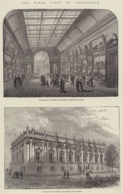 Der königliche Besuch in Nottingham (Gravur) von English School